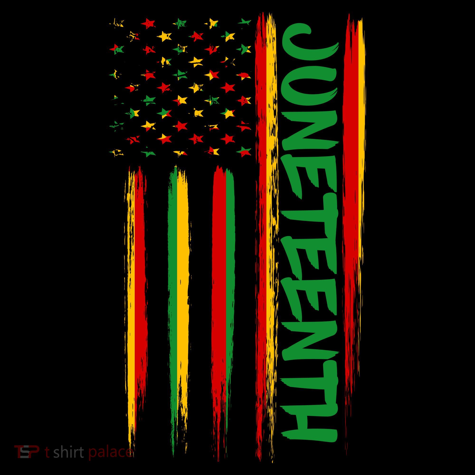 Juneteenth Red Gold Green USA Flag Coffee Mug