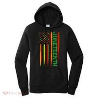 Juneteenth Red Gold Green USA Flag Women's Hoodie thumb 0