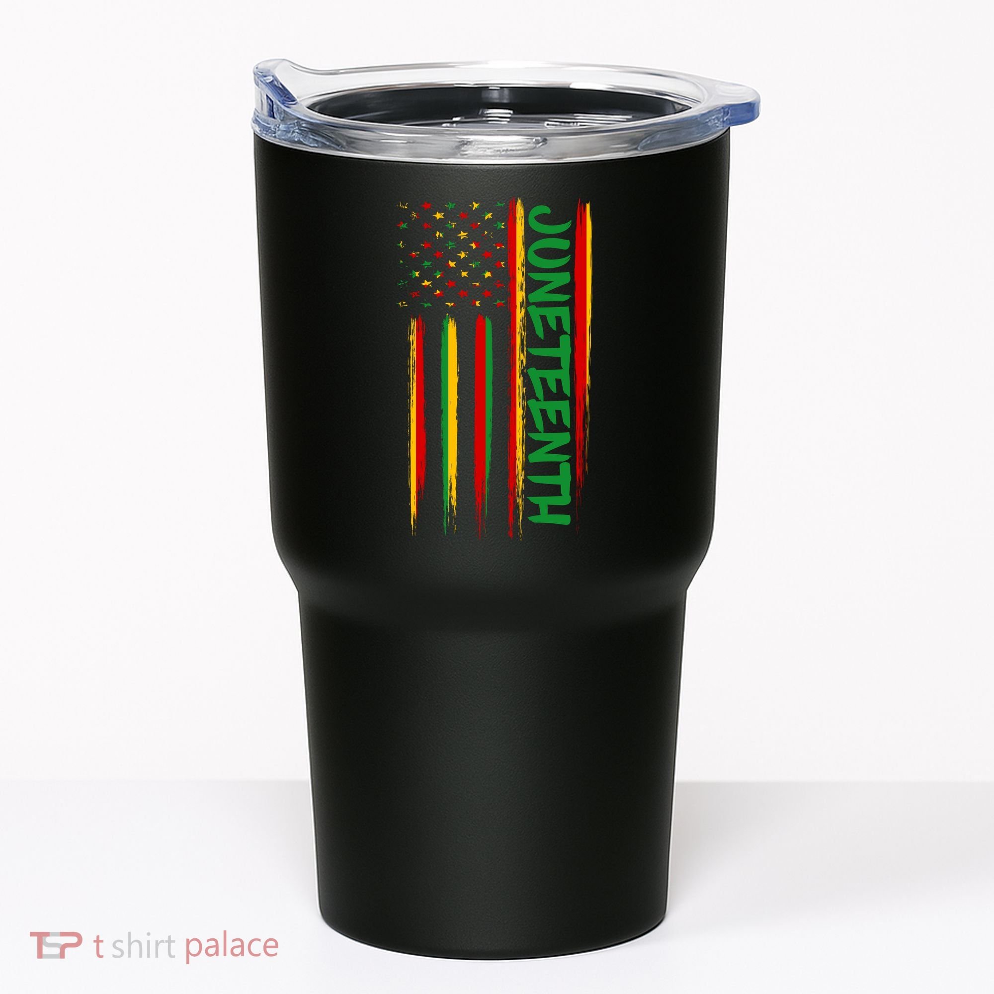 Juneteenth Red Gold Green USA Flag Tumbler