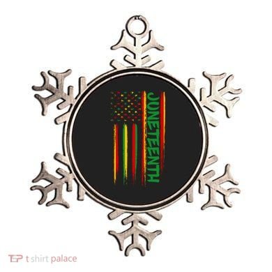 Juneteenth Red Gold Green USA Flag Ornament