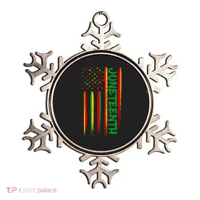 Juneteenth Red Gold Green USA Flag Ornament