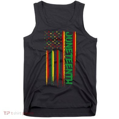 Juneteenth Red Gold Green USA Flag Tank Top