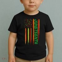 Juneteenth Red Gold Green USA Flag Toddler T-Shirt thumb 2
