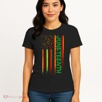 Juneteenth Red Gold Green USA Flag Women's T-Shirt thumb 4