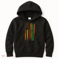 Juneteenth Red Gold Green USA Flag Kids Hoodie thumb 0