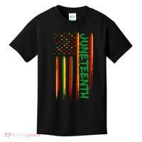 Juneteenth Red Gold Green USA Flag Kids T-Shirt thumb 0