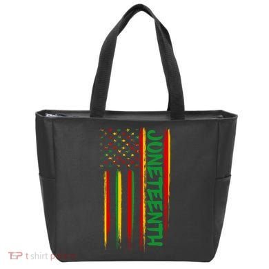 Juneteenth Red Gold Green USA Flag Tote Bag