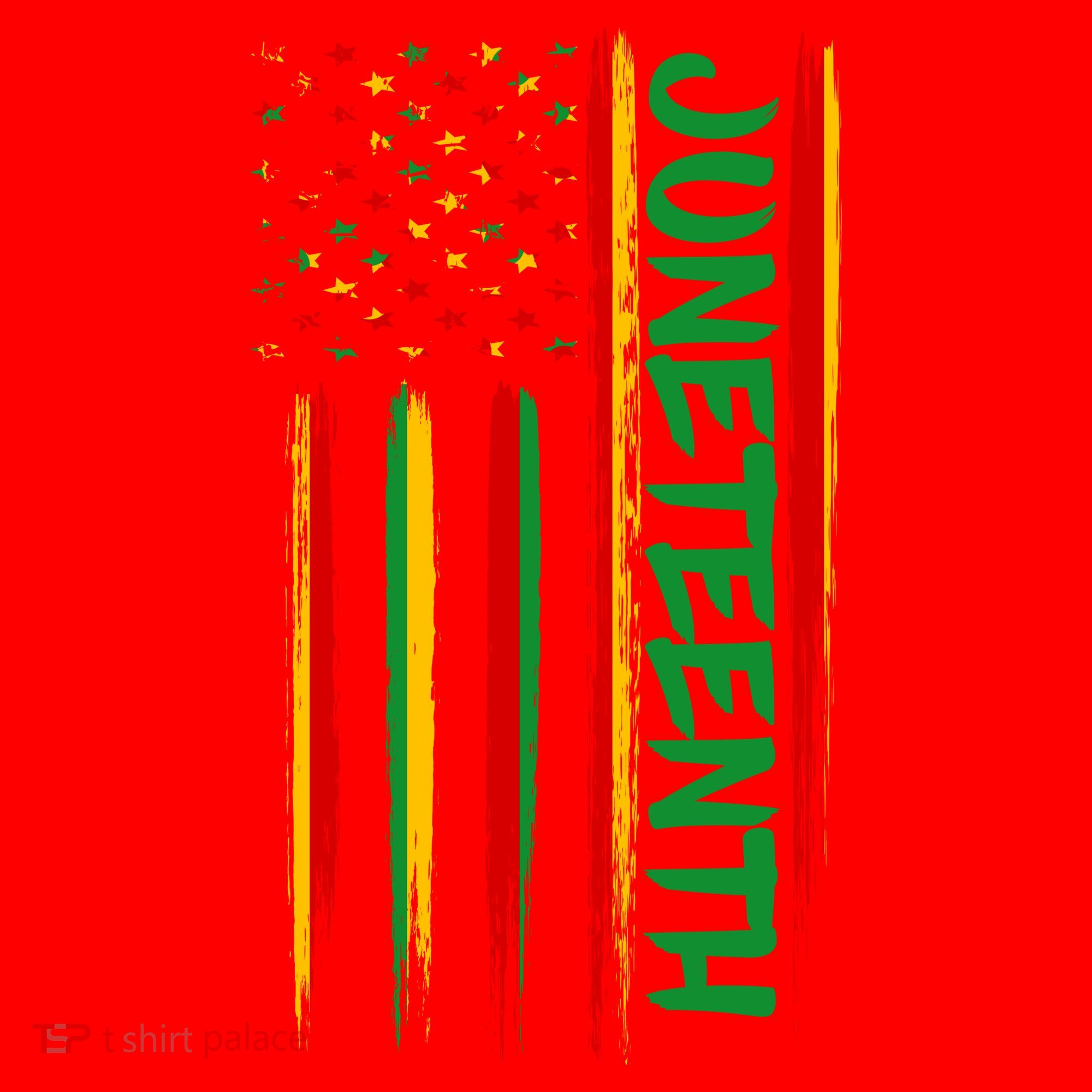 Juneteenth Red Gold Green USA Flag Santa Hat