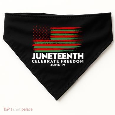 Juneteenth US Flag Celebrate Freedom June 19 USA-Made Doggie Bandana