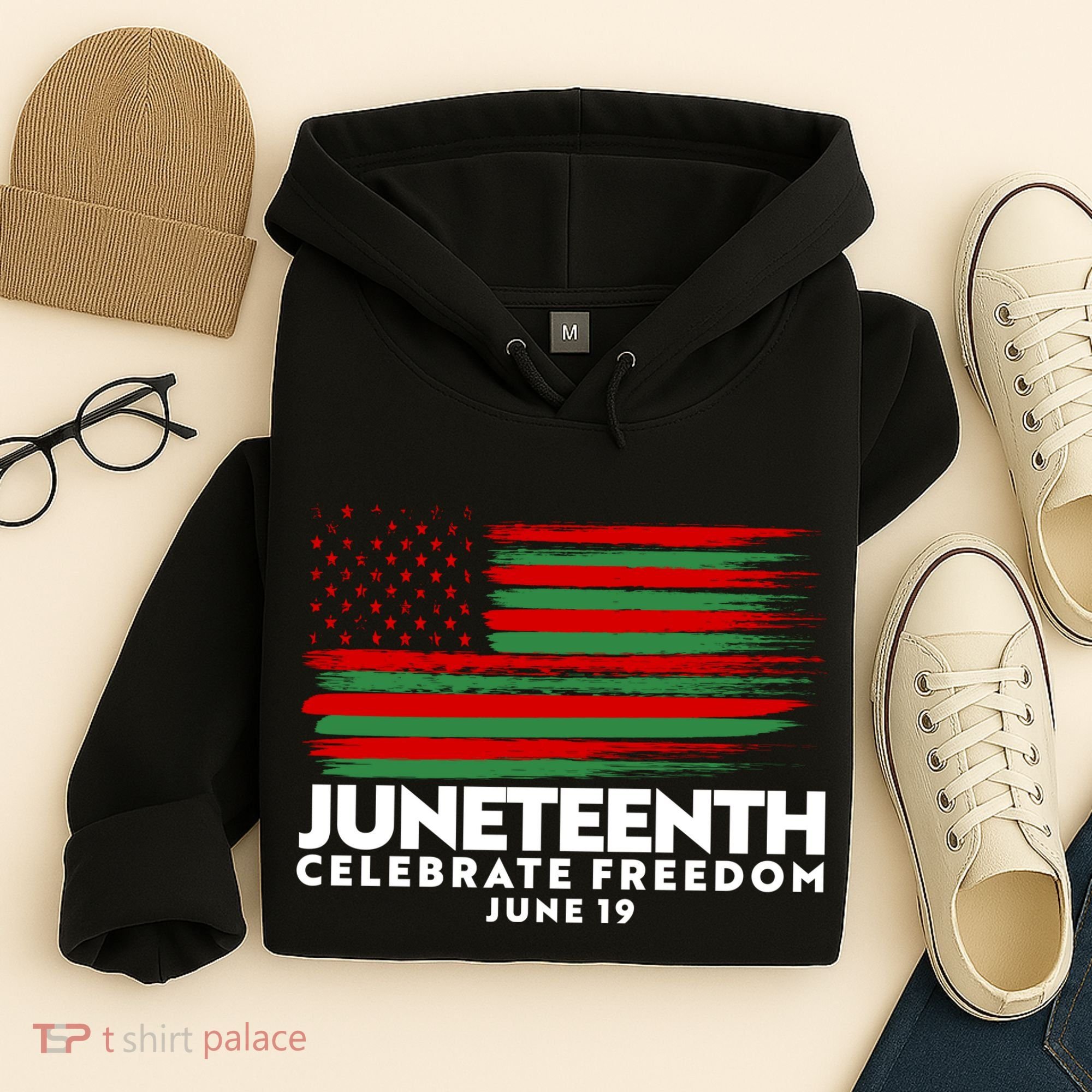 Juneteenth US Flag Celebrate Freedom June 19 Hoodie