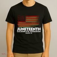 Juneteenth US Flag Celebrate Freedom June 19 T-Shirt thumb 3