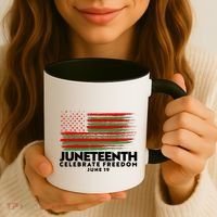 Juneteenth US Flag Celebrate Freedom June 19 Coffee Mug thumb 3