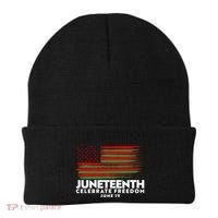 Juneteenth US Flag Celebrate Freedom June 19 Beanie thumb 0