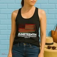 Juneteenth US Flag Celebrate Freedom June 19 Women's Tank Top thumb 2