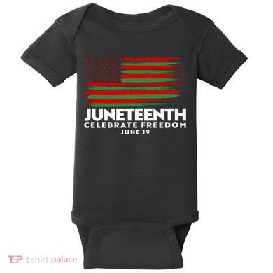 Juneteenth US Flag Celebrate Freedom June 19 Baby Bodysuit