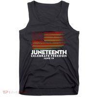 Juneteenth US Flag Celebrate Freedom June 19 Tank Top thumb 0