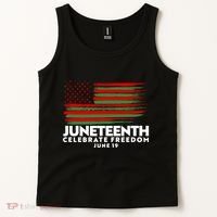 Juneteenth US Flag Celebrate Freedom June 19 Tank Top thumb 2