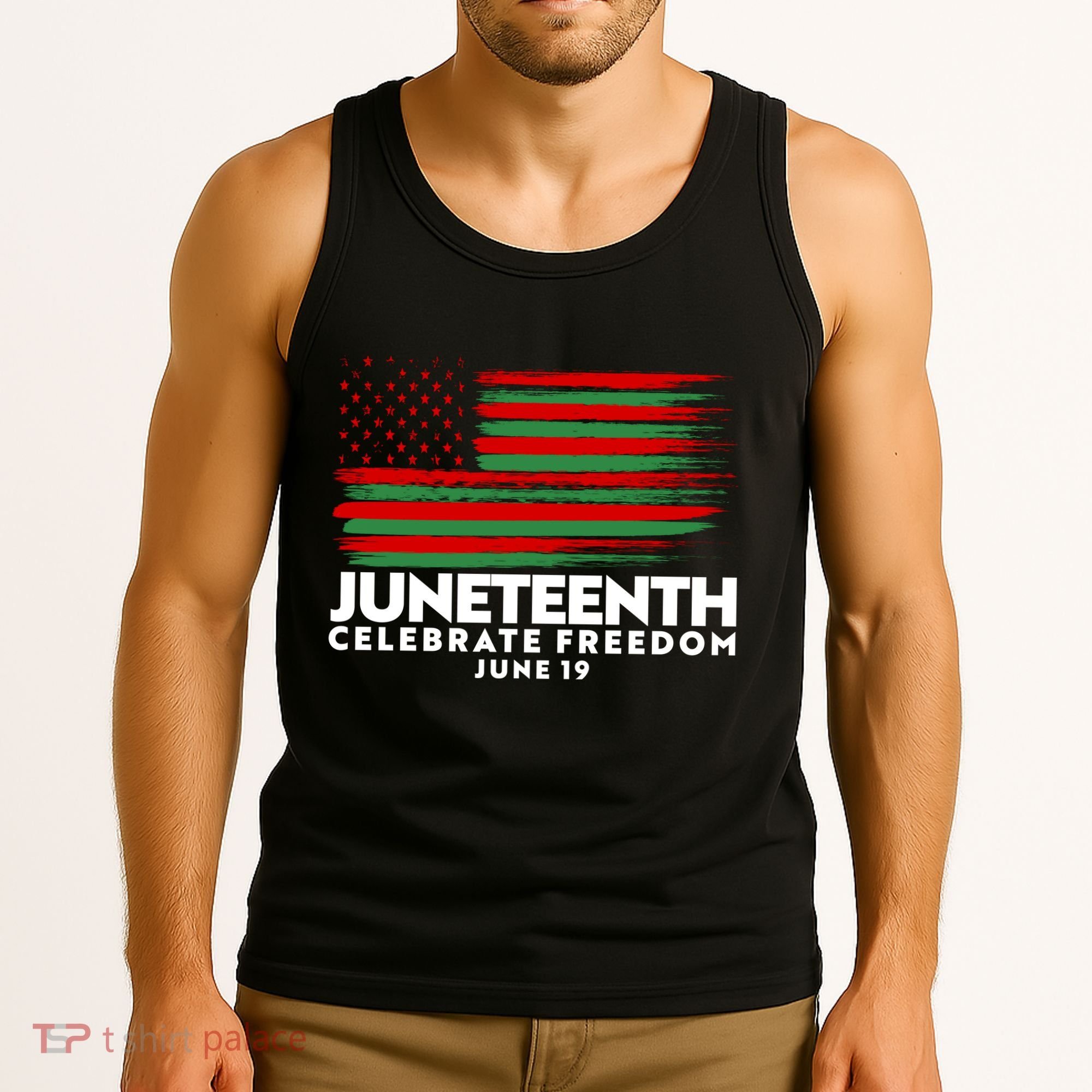 Juneteenth US Flag Celebrate Freedom June 19 Tank Top