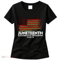 Juneteenth US Flag Celebrate Freedom June 19 Women's T-Shirt thumb 0
