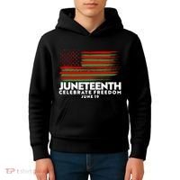 Juneteenth US Flag Celebrate Freedom June 19 Kids Hoodie thumb 4
