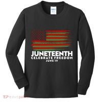 Juneteenth US Flag Celebrate Freedom June 19 Kids Long Sleeve Shirt thumb 0