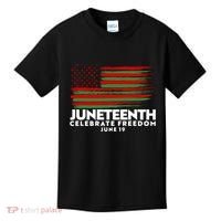 Juneteenth US Flag Celebrate Freedom June 19 Kids T-Shirt thumb 0