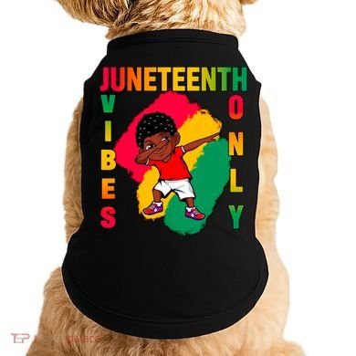 Juneteenth Vibes Only Dabbing African American Boys Doggie Tank