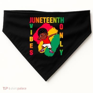 Juneteenth Vibes Only Dabbing African American Boys USA-Made Doggie Bandana