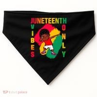 Juneteenth Vibes Only Dabbing African American Boys USA-Made Doggie Bandana thumb 0