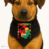 Juneteenth Vibes Only Dabbing African American Boys USA-Made Doggie Bandana thumb 1