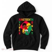 Juneteenth Vibes Only Dabbing African American Boys Hoodie thumb 0