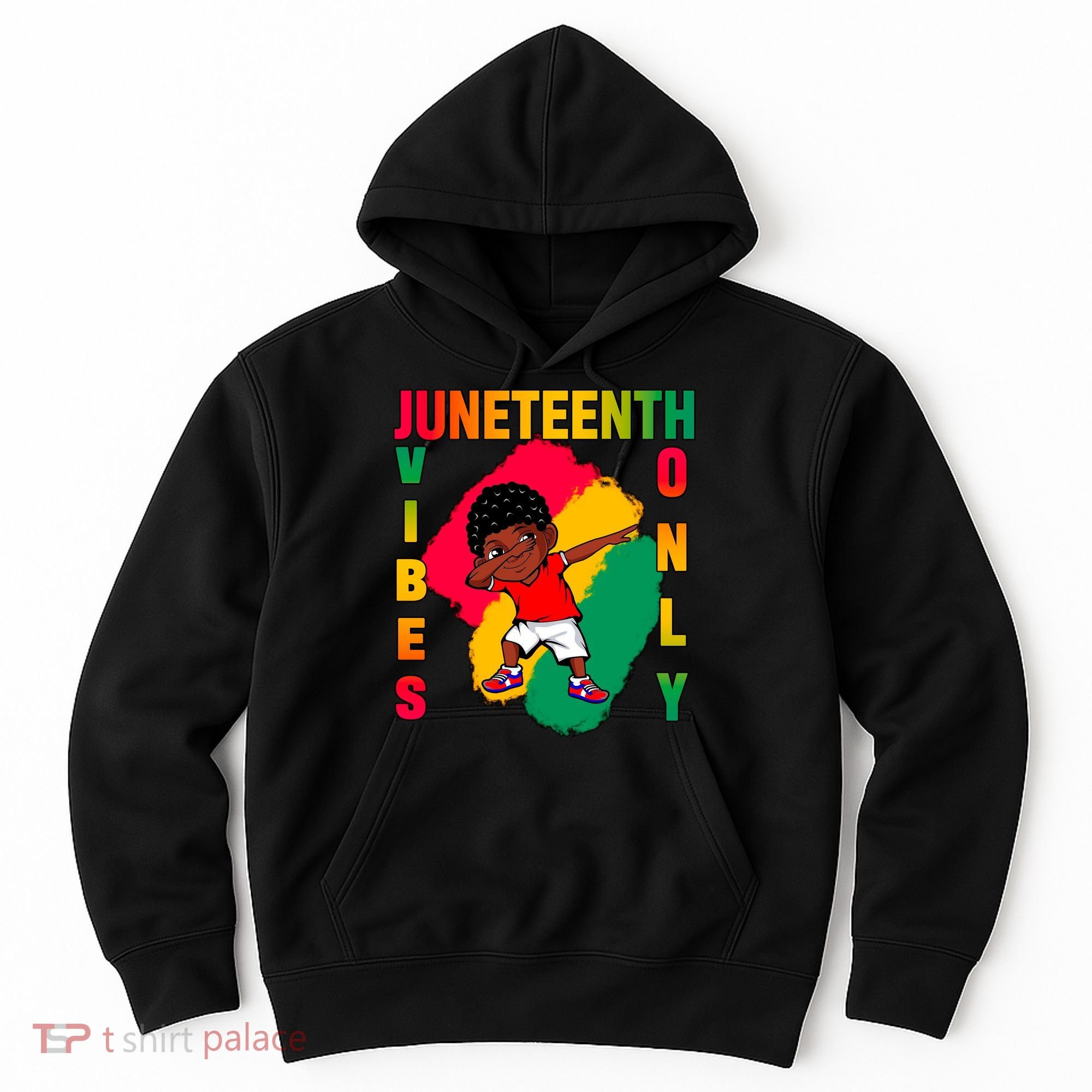 Juneteenth Vibes Only Dabbing African American Boys Hoodie