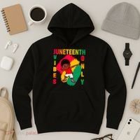 Juneteenth Vibes Only Dabbing African American Boys Hoodie thumb 3