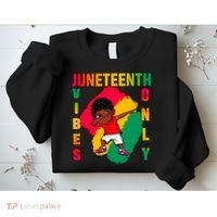 Juneteenth Vibes Only Dabbing African American Boys Sweatshirt thumb 2