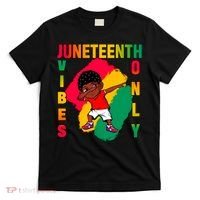 Juneteenth Vibes Only Dabbing African American Boys T-Shirt thumb 0