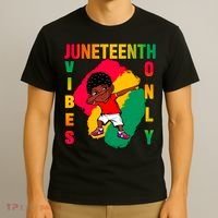 Juneteenth Vibes Only Dabbing African American Boys T-Shirt thumb 3