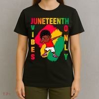 Juneteenth Vibes Only Dabbing African American Boys T-Shirt thumb 4