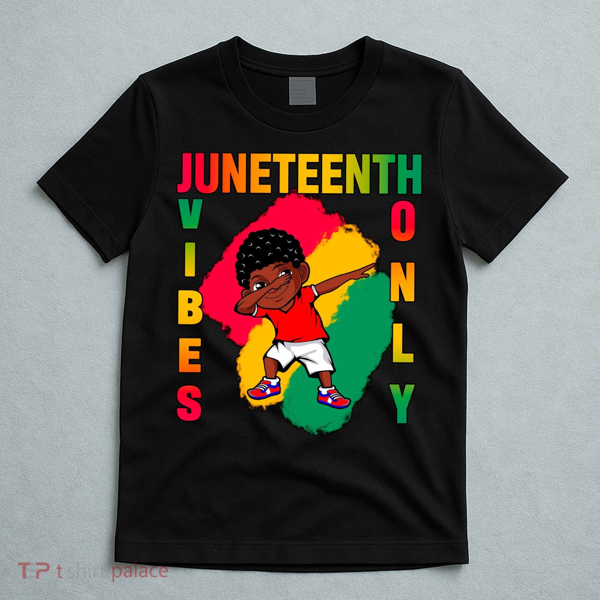 Juneteenth Vibes Only Dabbing African American Boys T-Shirt