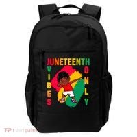 Juneteenth Vibes Only Dabbing African American Boys Backpack thumb 0