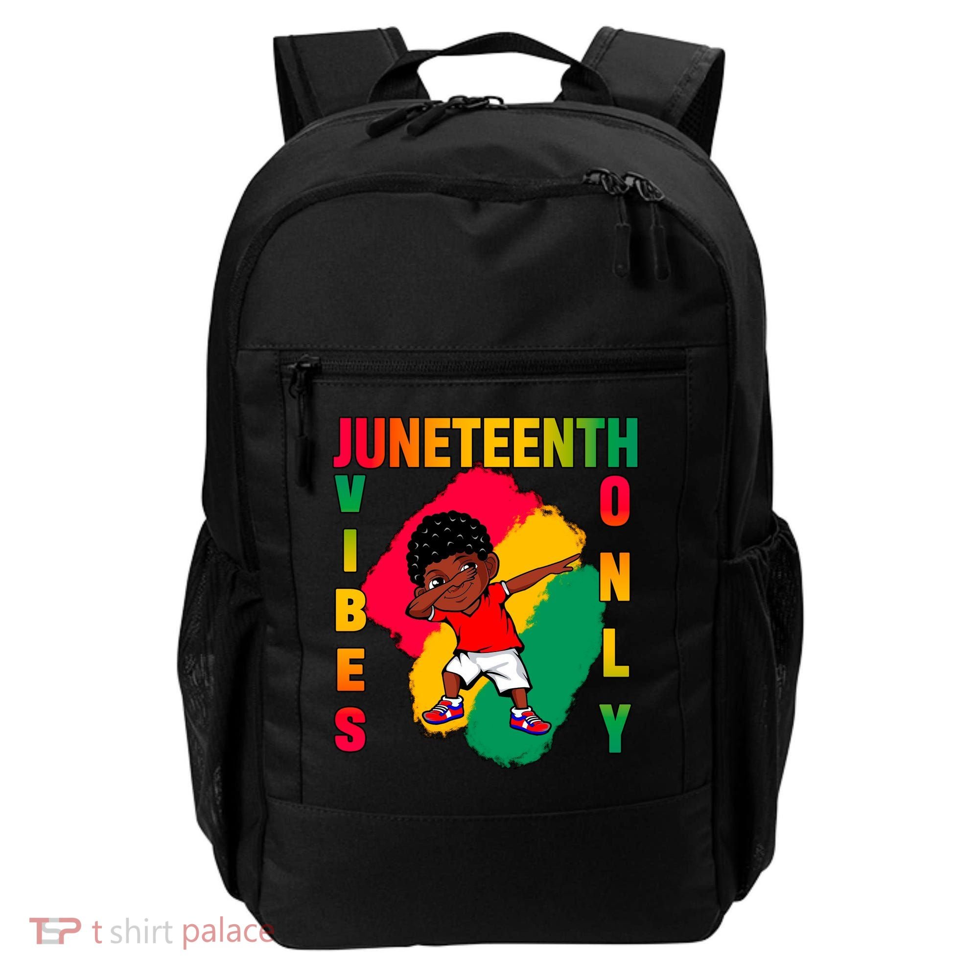 Juneteenth Vibes Only Dabbing African American Boys Backpack
