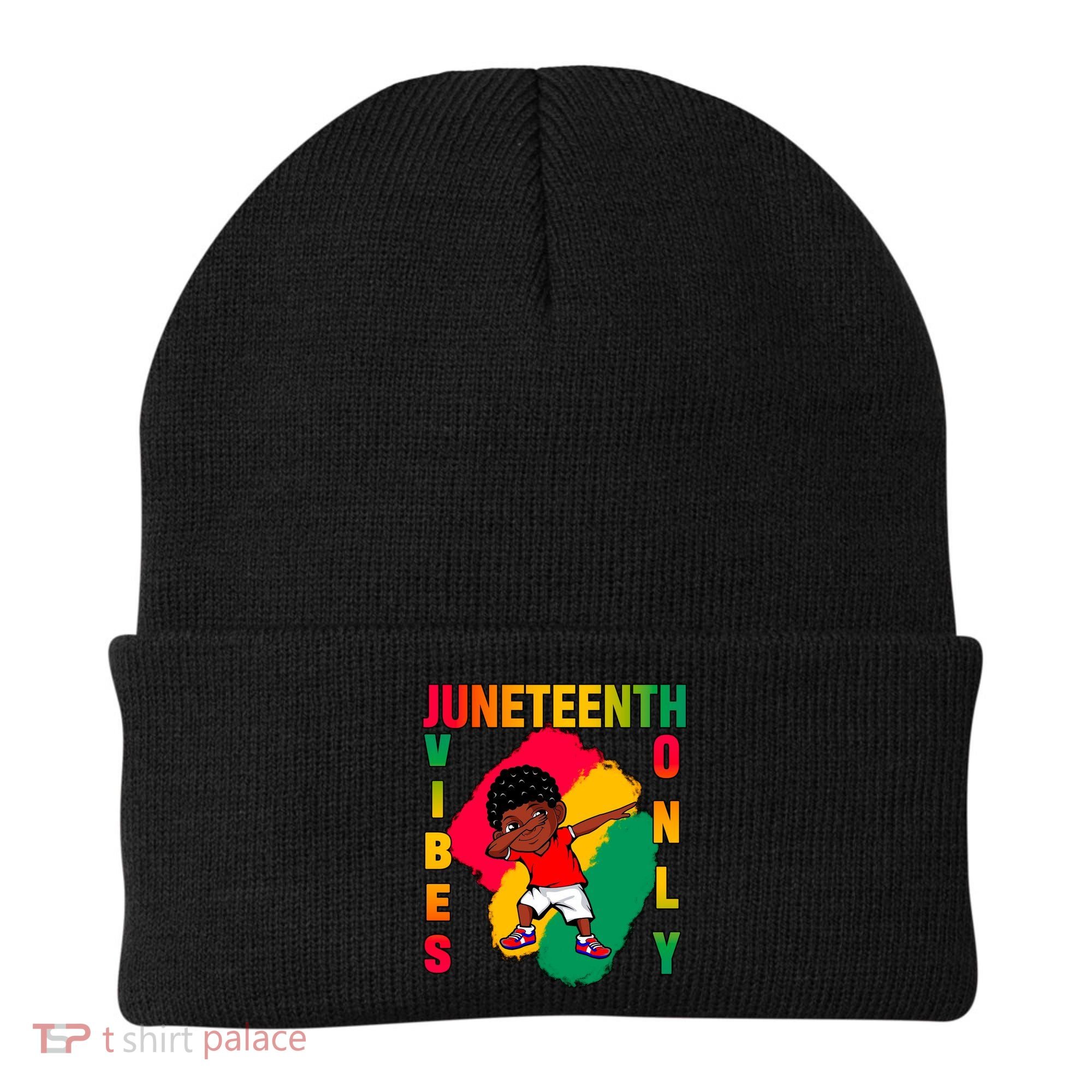 Juneteenth Vibes Only Dabbing African American Boys Beanie