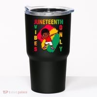 Juneteenth Vibes Only Dabbing African American Boys Tumbler thumb 0