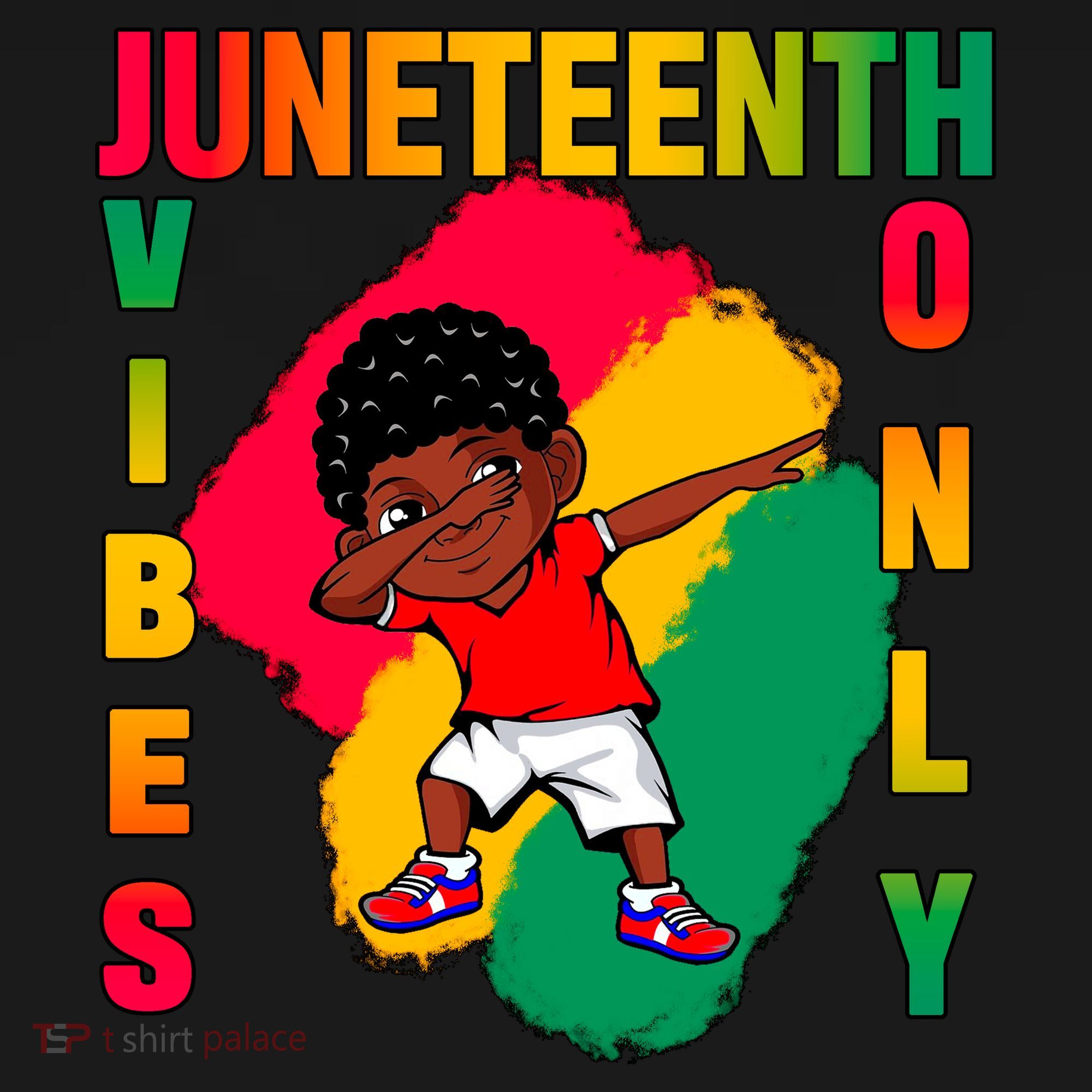 Juneteenth Vibes Only Dabbing African American Boys Mousepad