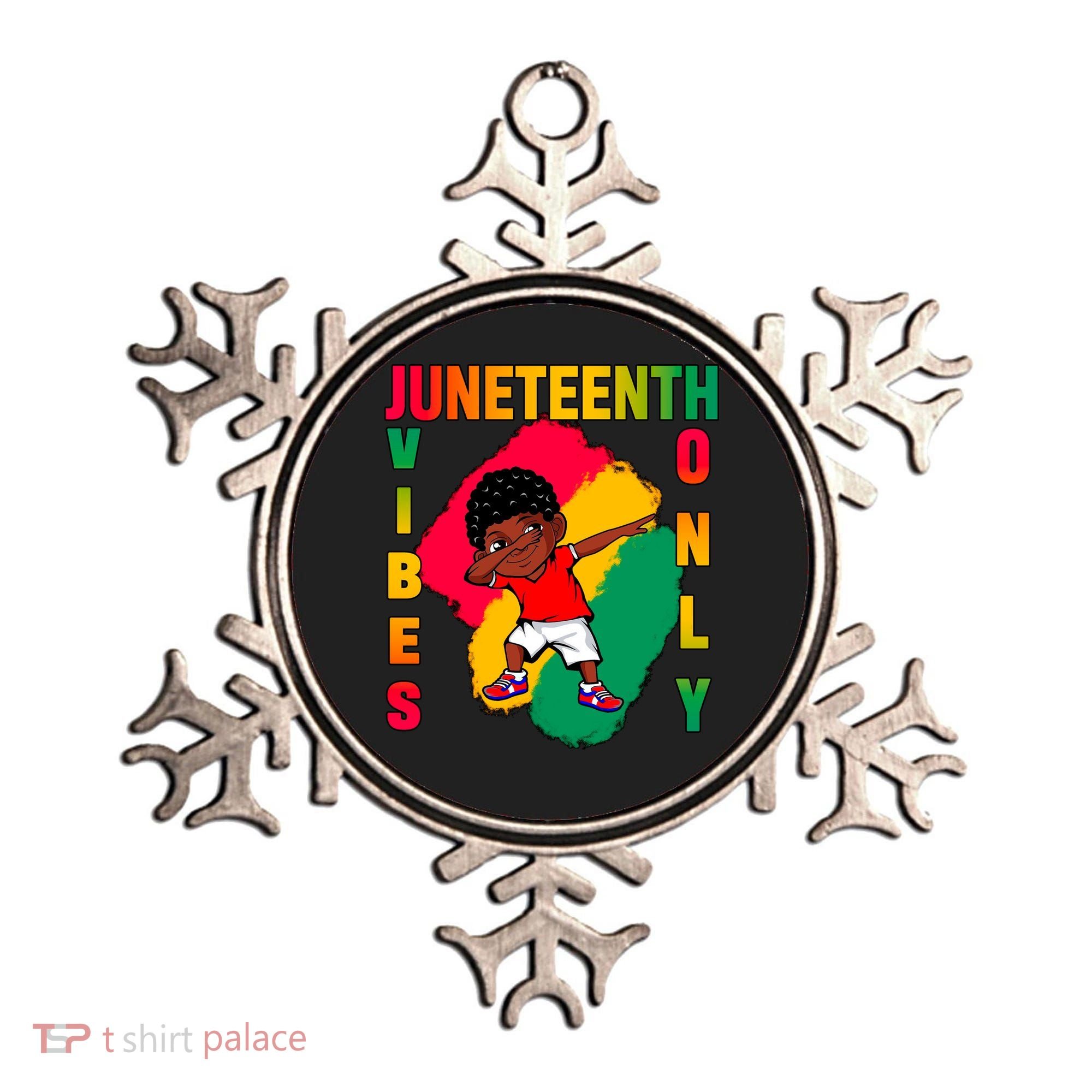 Juneteenth Vibes Only Dabbing African American Boys Ornament