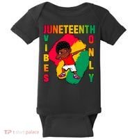 Juneteenth Vibes Only Dabbing African American Boys Baby Bodysuit thumb 0