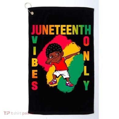 Juneteenth Vibes Only Dabbing African American Boys Golf Towel