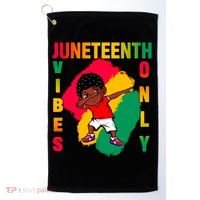 Juneteenth Vibes Only Dabbing African American Boys Golf Towel thumb 0