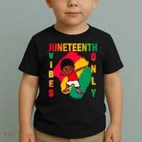 Juneteenth Vibes Only Dabbing African American Boys Toddler T-Shirt thumb 2