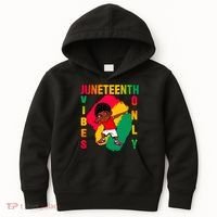Juneteenth Vibes Only Dabbing African American Boys Kids Hoodie thumb 0
