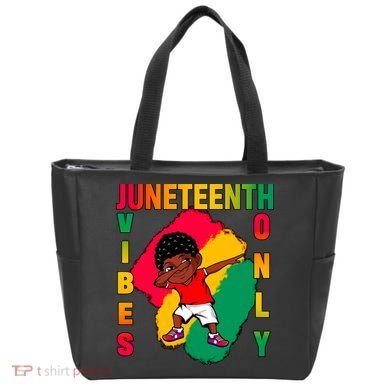 Juneteenth Vibes Only Dabbing African American Boys Tote Bag